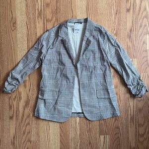 Black/White Plaid Blazer NWT